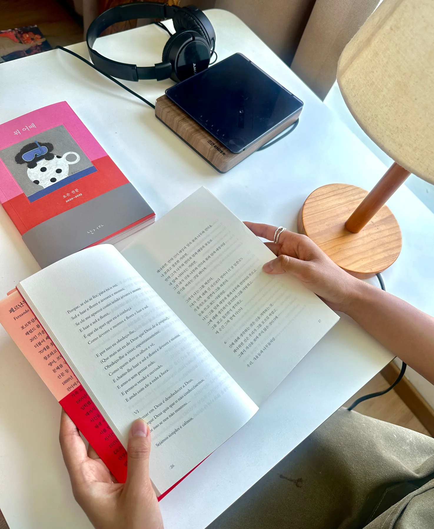 雙手捧著翻開的書閱讀